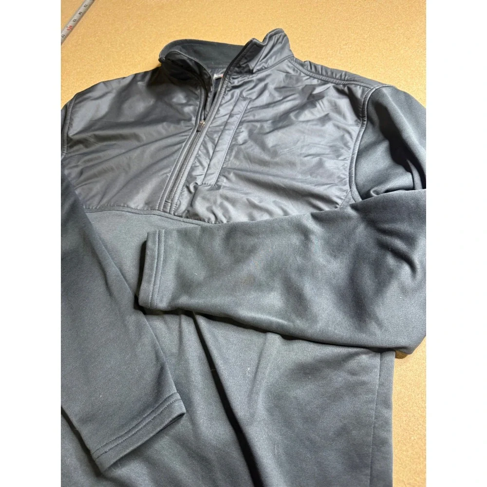 Peter Millar Crown Sport Mens Black Hybrid Quarter Zip Pullover The Clint M